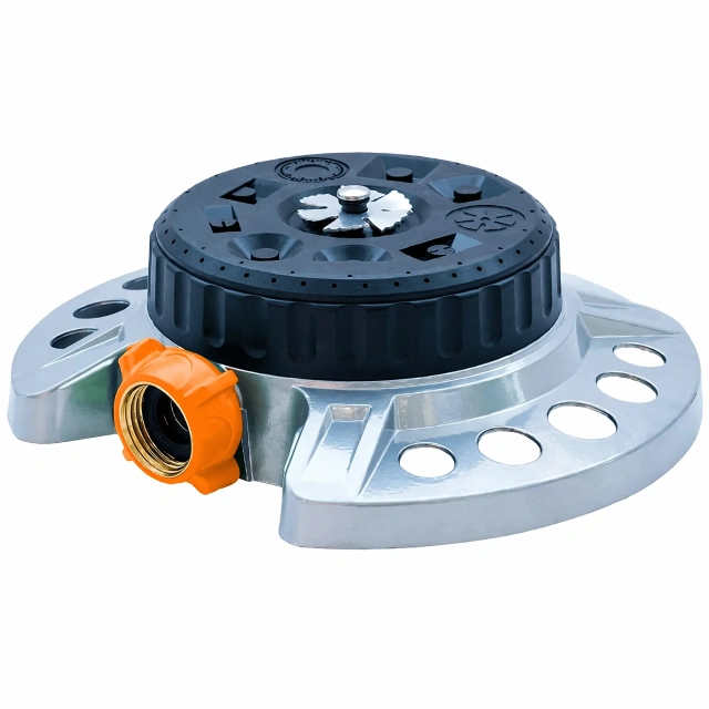 Aspersor de água para jardim em metal com 9 padrões,Aspersor de jardim com múltiplos padrões de jato | 9 padrões de pulverização | Base metálica resistente