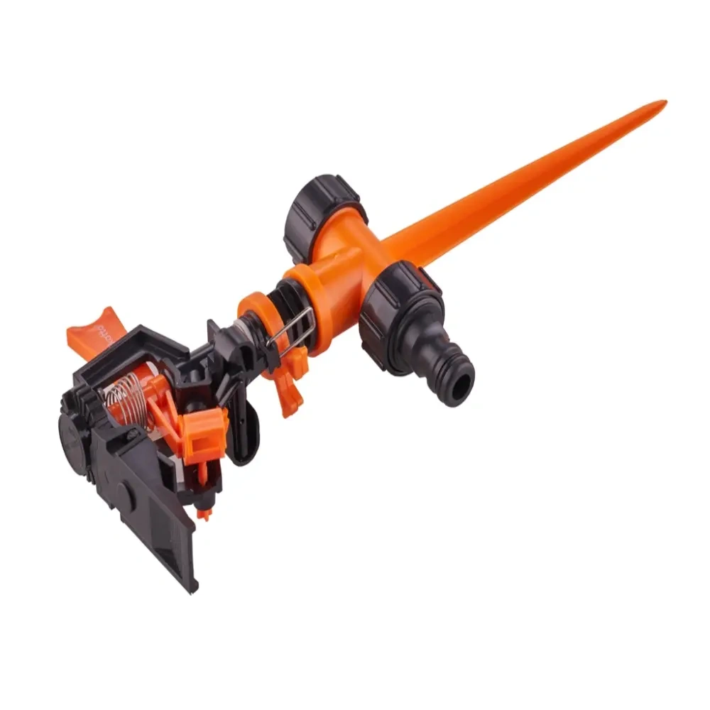 Arroseur à impulsion en plastique avec pic en plastique,Arroseur oscillant en plastique pour jardin