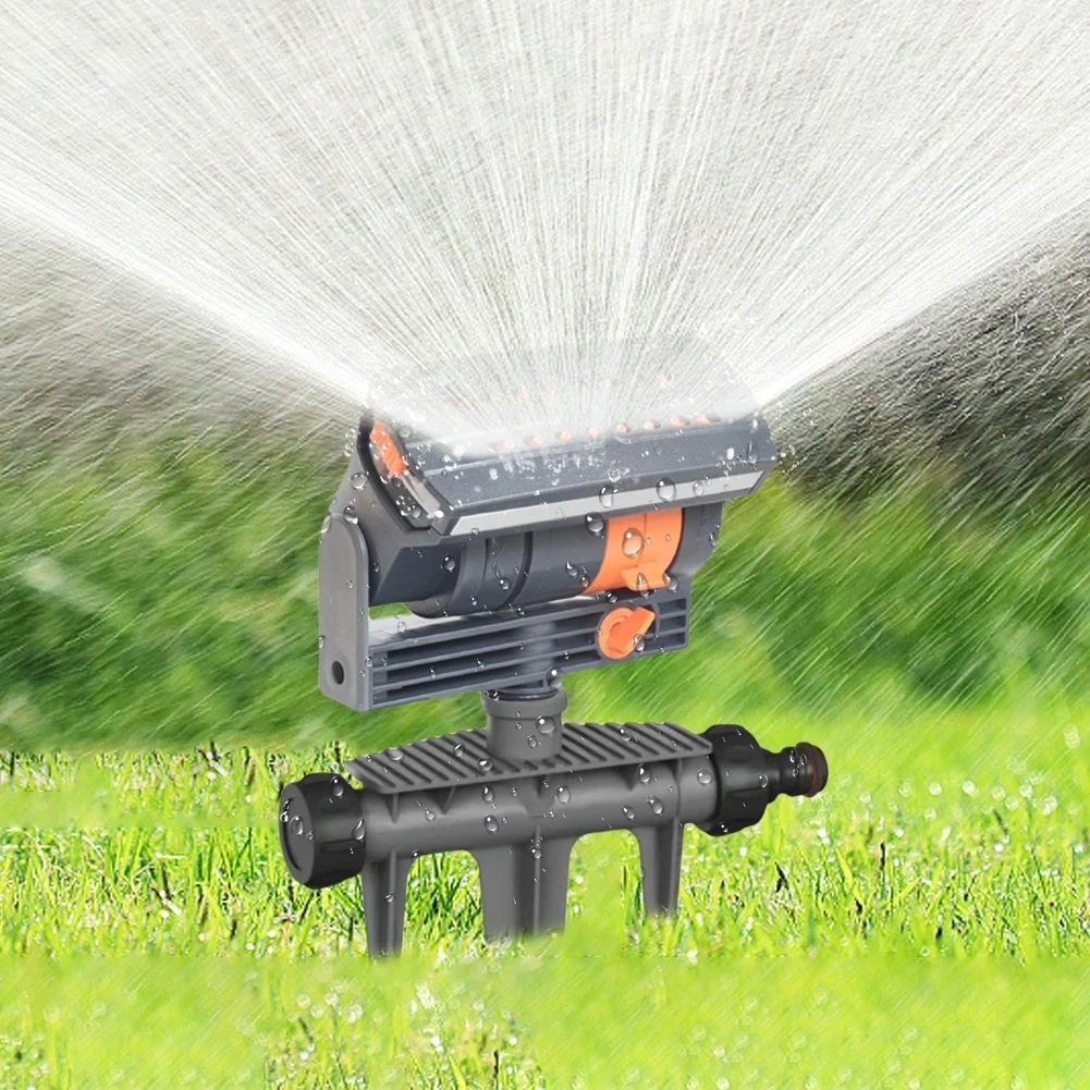 Aspersor de água oscilante para jardim com 16 furos,Aspersor de jardim oscilante com 16 furos e estaca de 90 cm (3 pés).