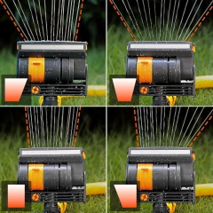 Aspersor de água oscilante para jardim com 16 furos,Aspersor de jardim oscilante com 16 furos e estaca de 90 cm (3 pés).