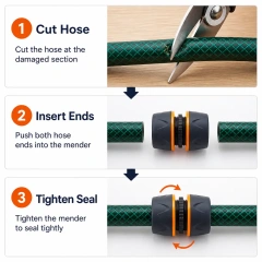 Plastic 3/4 inch garden water hose mender,Plastic 3/4" Garden Hose Mender with Soft Grip Coating