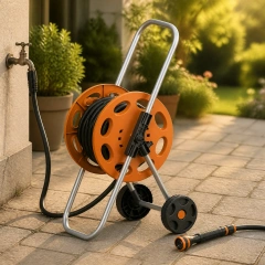 Tragbarer 60-Meter-Gartenschlauchwagen – mit Rädern, rostfrei und leicht zu transportieren,Tragbarer 60-m-Gartenschlauchwagen – Robuster Schlauchwagen mit Rädern