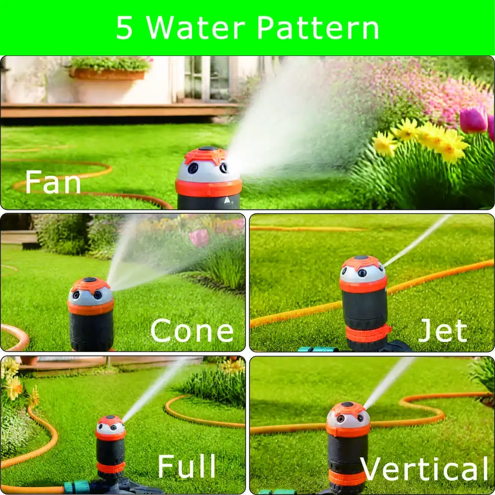 5-Pattern Garden Sprinkler with Metal Spike | BB-3312D,5-Pattern Garden Sprinkler with Metal Spike | BB-3312D