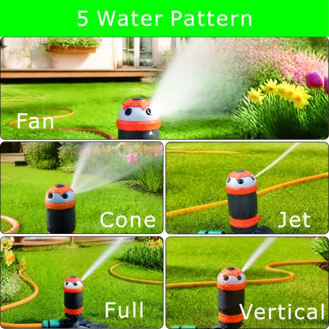 5-Pattern Garden Sprinkler with Metal Spike | BB-3312D,5-Pattern Garden Sprinkler with Metal Spike | BB-3312D