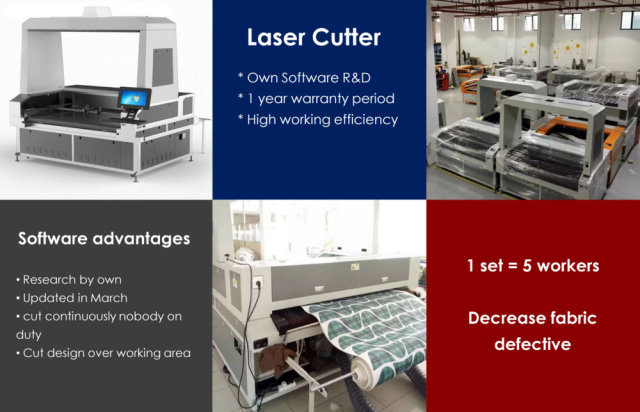 Vision Laser Cutter Dual Head 1.8x1.2m for sublimation transfer printing textile
