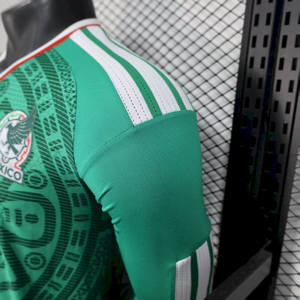 Mens Mexico 2026 World Cup Home Jersey Long Sleeve Jersey Player Version