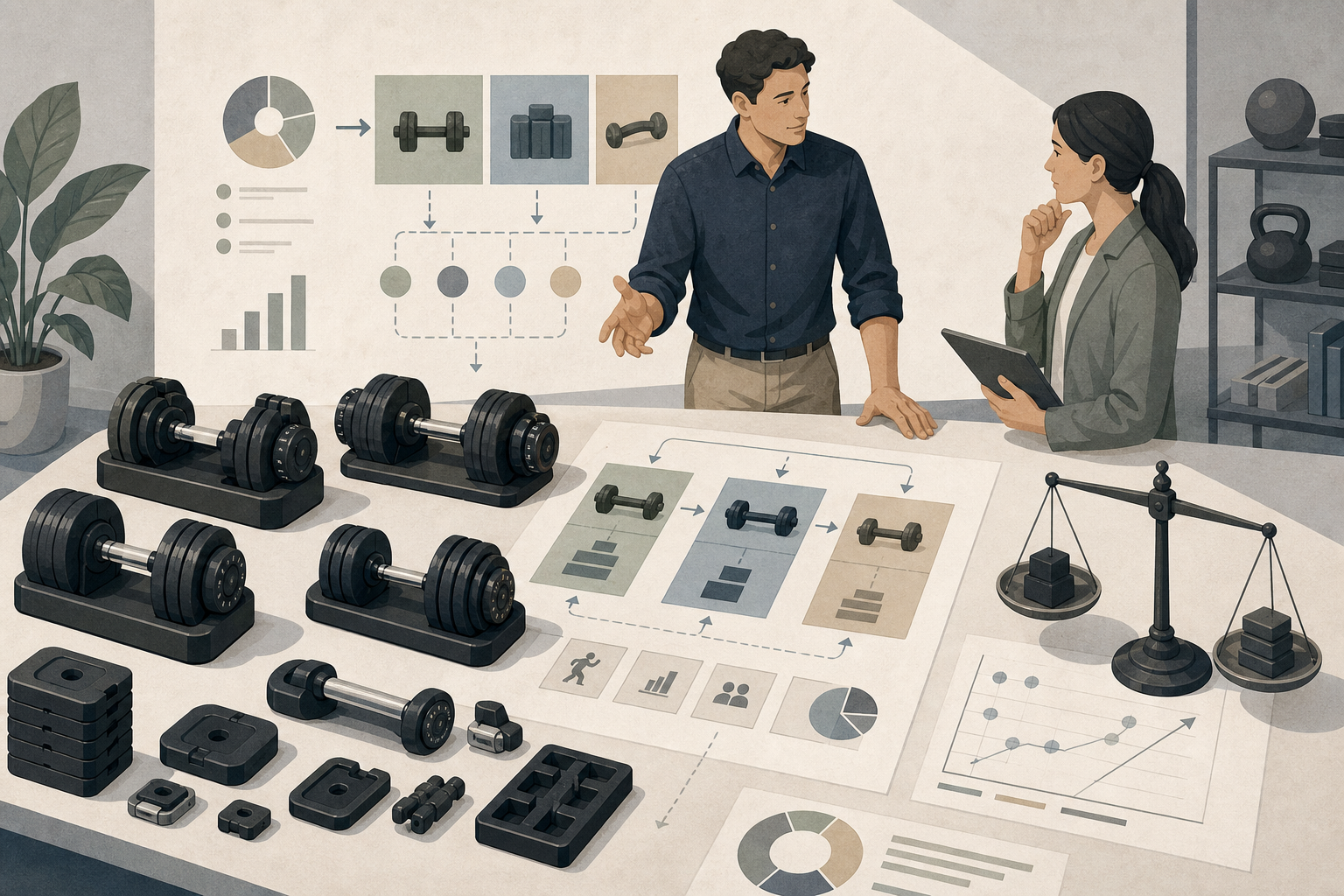 Editorial illustration for Adjustable Smart Dumbbell Portfolio Planning
