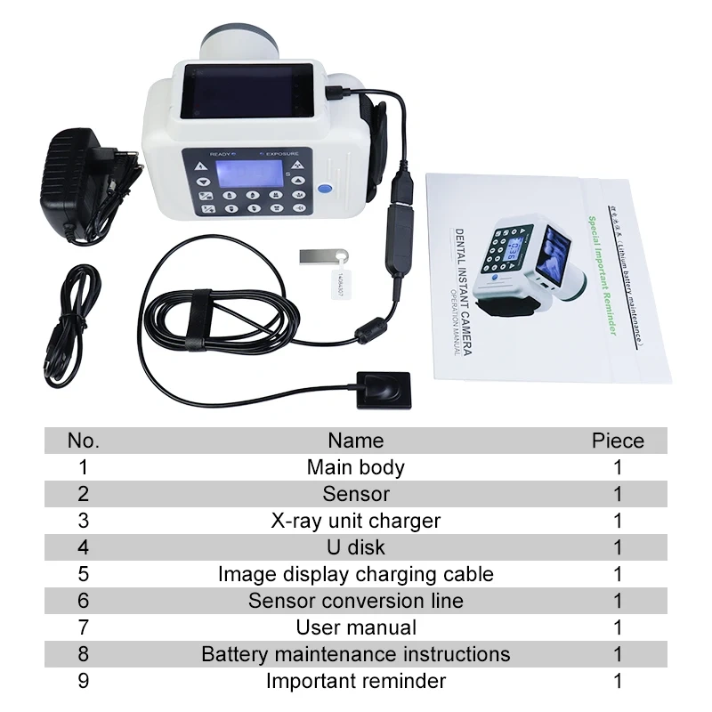 VVDental X-ray Sensor Fluoroscopic Exposure Unit with Display Portable Aluminum Box Camera Digital Transmission High Definition
