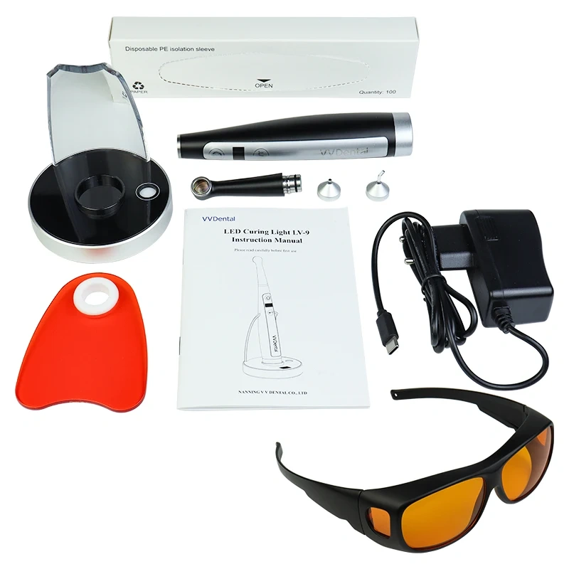 LV-9 Denta  Nail Curing Light  1 Second Body Wireless Curing 6 Mode Functions Continuous Shift  Resin Curing Machine Metal NEW