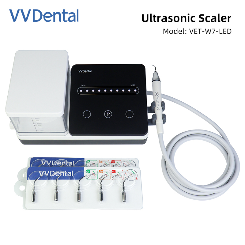 VVDental Ultrasonic Scaler For treatment of Calculus Plaqu Periodontal disease pulpitis  VET W7 LED Portable With separate water tank Dental scaling equipment with light Dental clinic