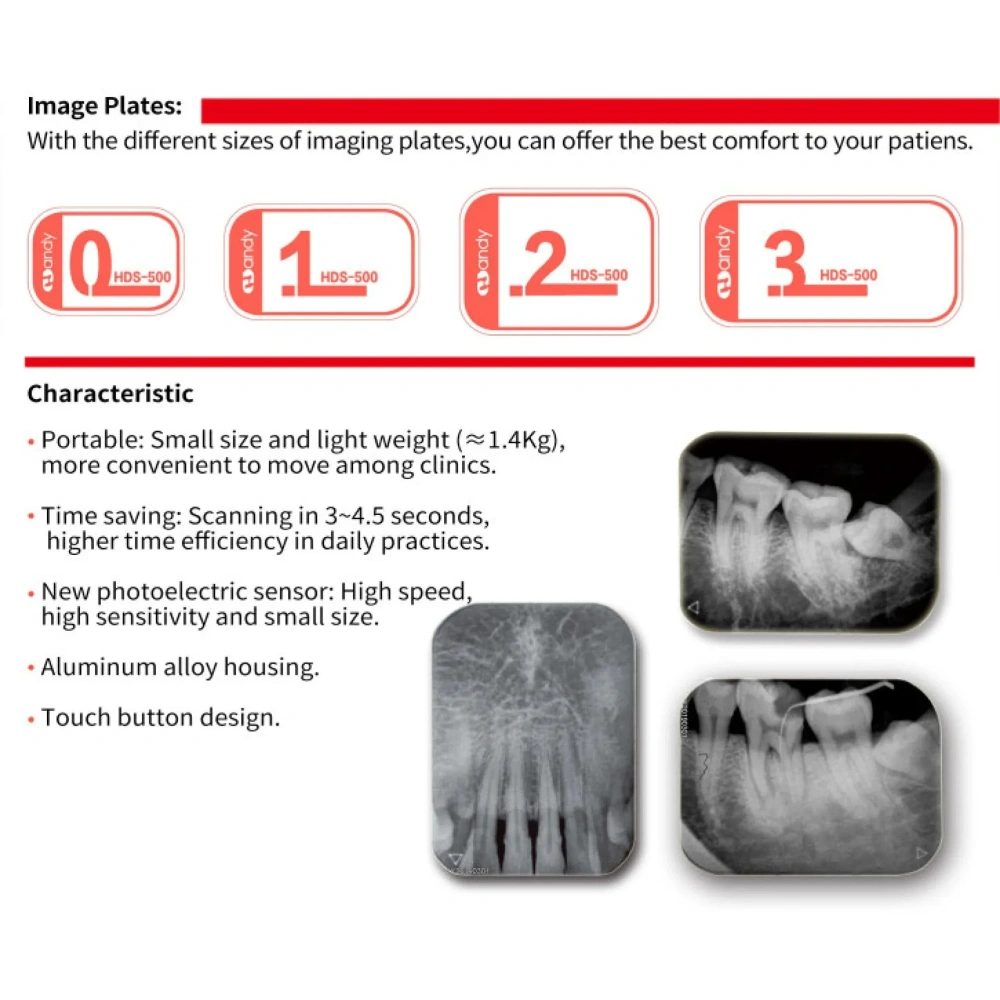 VVDental Dental Sensors Dental Veneers Multiple Size Sensors HD Transmission HANDY HDS-500  With 4 sise Recyclable Patches