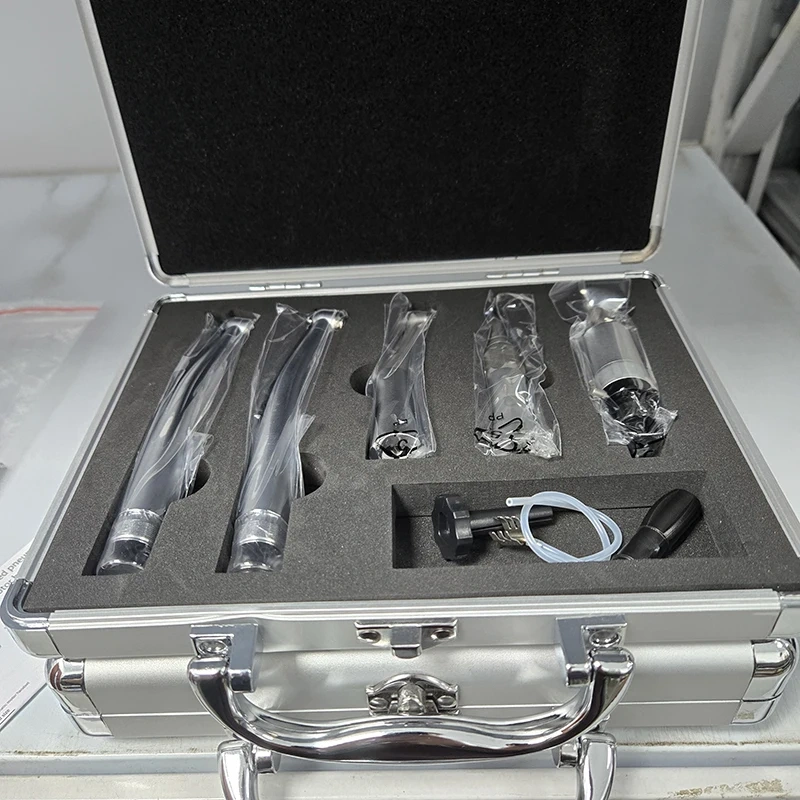 Dental High Speed Turbine&Low Speed Contra Angle Straight Handpiece Kit Air Motor LED 2 High and 1 Low Motor Handle 1SET