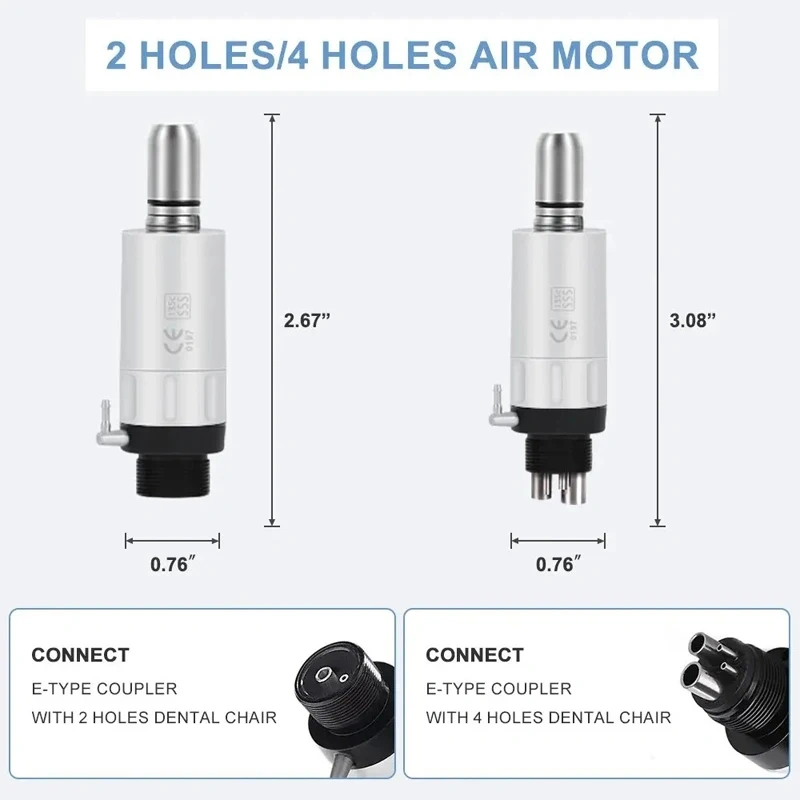 Dental High Speed Turbine&Low Speed Contra Angle Straight Handpiece Kit Air Motor LED 2 High and 1 Low Motor Handle 1SET