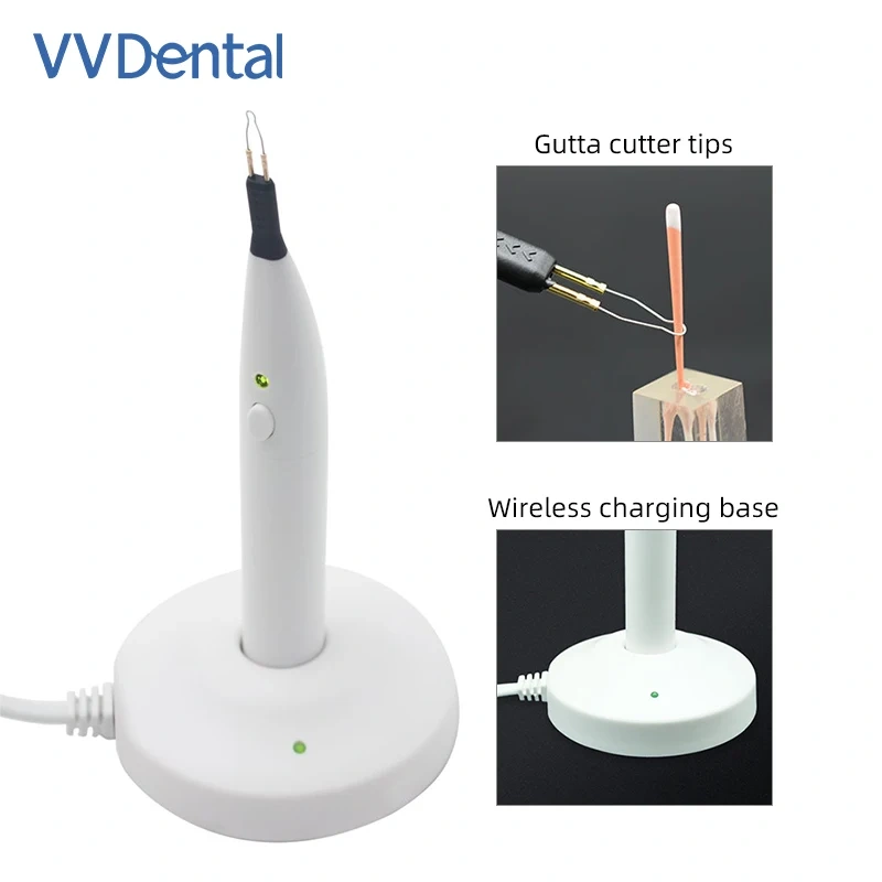 VVDental Gutta Percha Cutting Tool Rapid Heating Electrocoagulation Hemostatic Pen Gingival Cutter Wireless Charging with 4 Tips