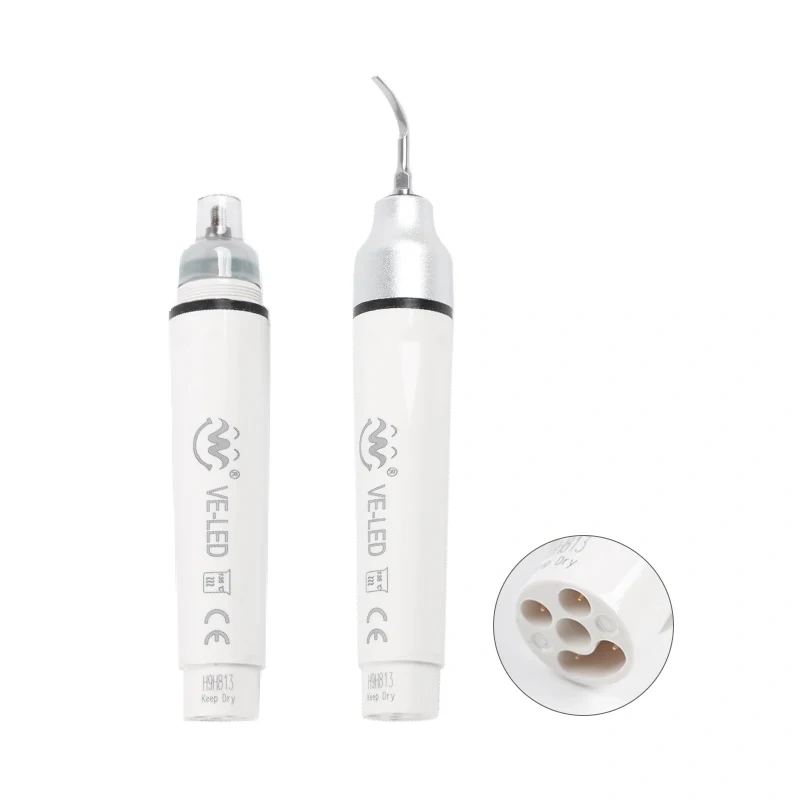 VVDen Ultrasonic Scaler Plastic Portable Nail Engraving Machine Supragingival Subgingival Cleaning with 5 Tips VET-1-LED