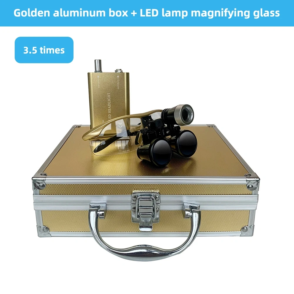 VVDental Head-mounted 2.5X/3.5x Focal Length Light Dental Loupes Dentistry Headlamp Portable Light Large Capacity Battery 1kit