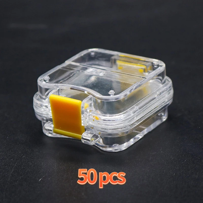 50Pcs Dental Box with Film Dental Box Small Crown Box Plastic False Teeth Box Flexible Film Dentist Portable Plastic Box