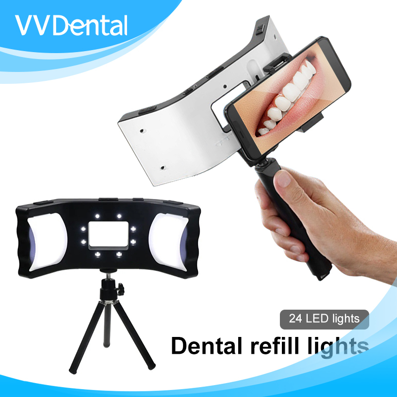 VV Dental Photo Light,with Stand Oral Observation Instrume, 20 LED Lamp Heads, Dental Health Observation Auxiliary Photo Equipment
