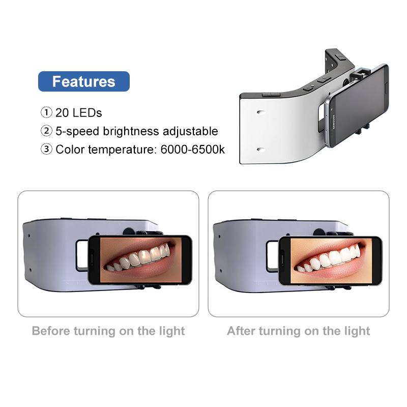 VV Dental Photo Light,with Stand Oral Observation Instrume, 20 LED Lamp Heads, Dental Health Observation Auxiliary Photo Equipment