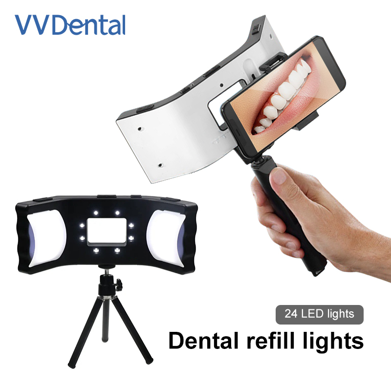 VV Dental Photo Light,with Stand Oral Observation Instrume, 20 LED Lamp Heads, Dental Health Observation Auxiliary Photo Equipment