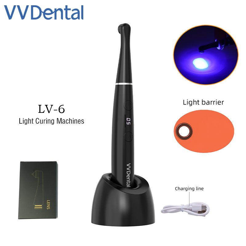 VV Dental Curing 1S  Photopolymer Outdoor Plastic Flashlight with Six Test Heads Wireless Charging Base  3200mw/cm²  LV6