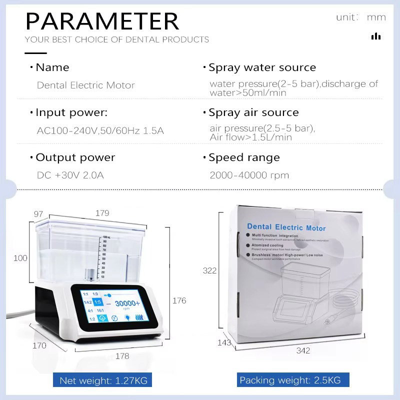 Dental micro-power system with screen