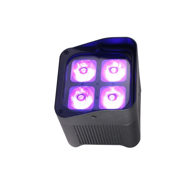 Battery light waterproof 4x20w RGBWA UV 6 in 1 color