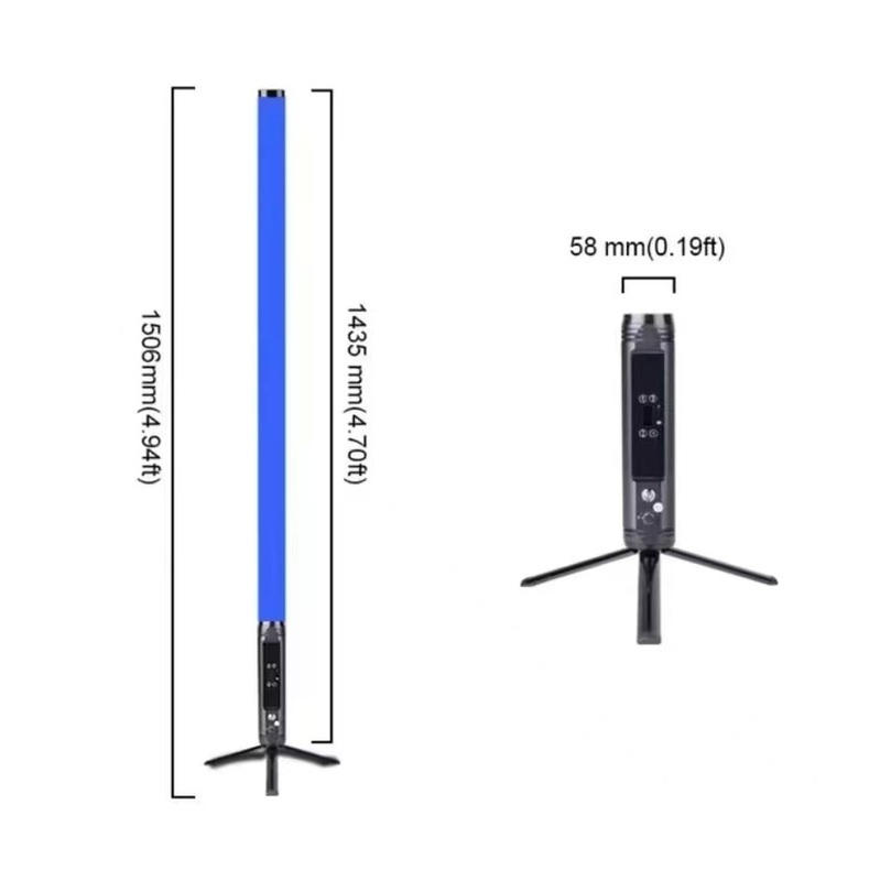 Battery LED 360° tube light RGBWA colors waterproof