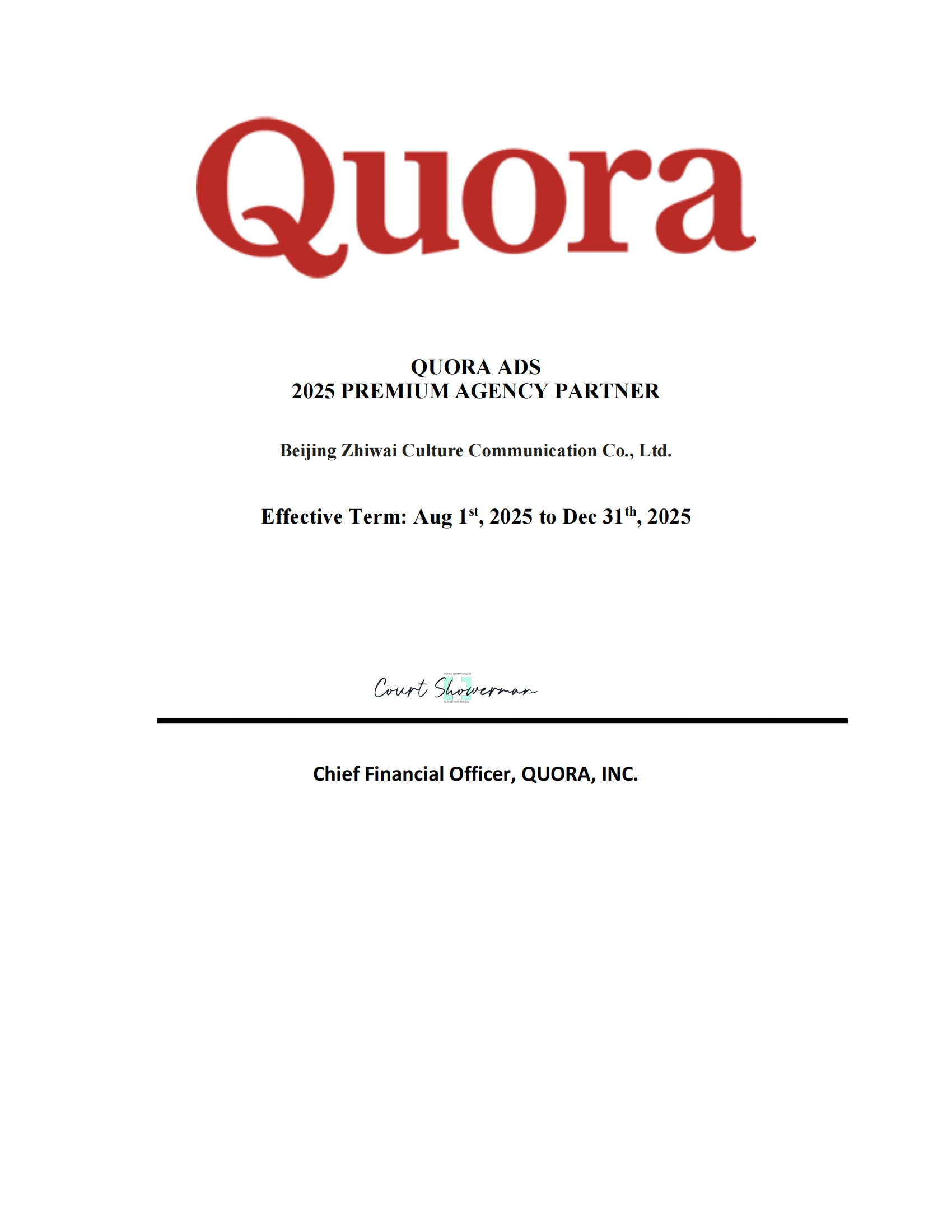 Quora Premium Agency Partner