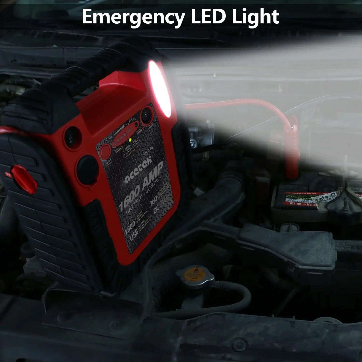 1800 Amp Jump Starter with Air Compressor, acetek Car Battery Jump Starter 260 PSI Tire Inflator, 20000mAh 12V Auto Lead-Acid