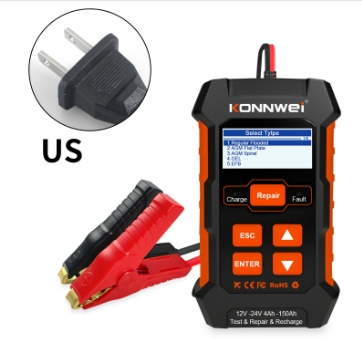 KONNWEI KW520 12V 10A 24V 5A Automatic Car Truck Battery Tester Charger Lead Acid Car Battery Pulse Repair Tool AGM Gel Lithium