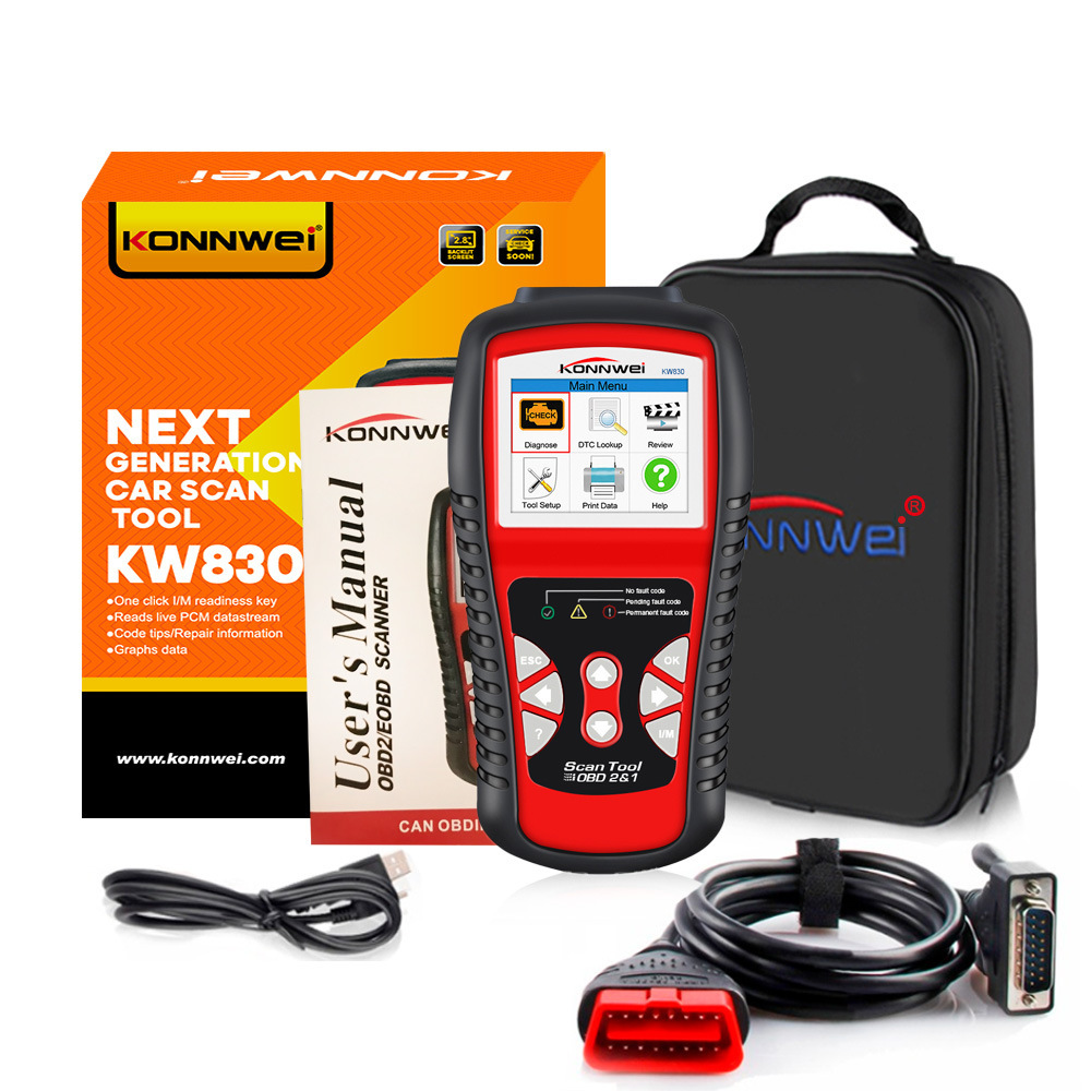 KONNWEI KW830 OBD2汽车发动机故障诊断仪可检电瓶电池AL519AD610