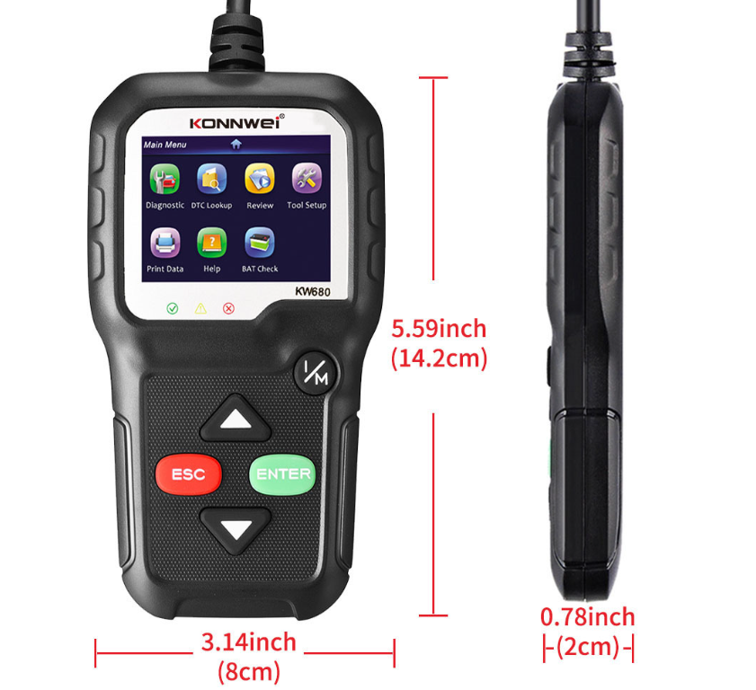 2025 KONNWEI KW680 Scanner OBD 2 Car Diagnostic Auto Diagnostic Tool Automotive OBDII Scan 8 Languages Code Reader Free Update