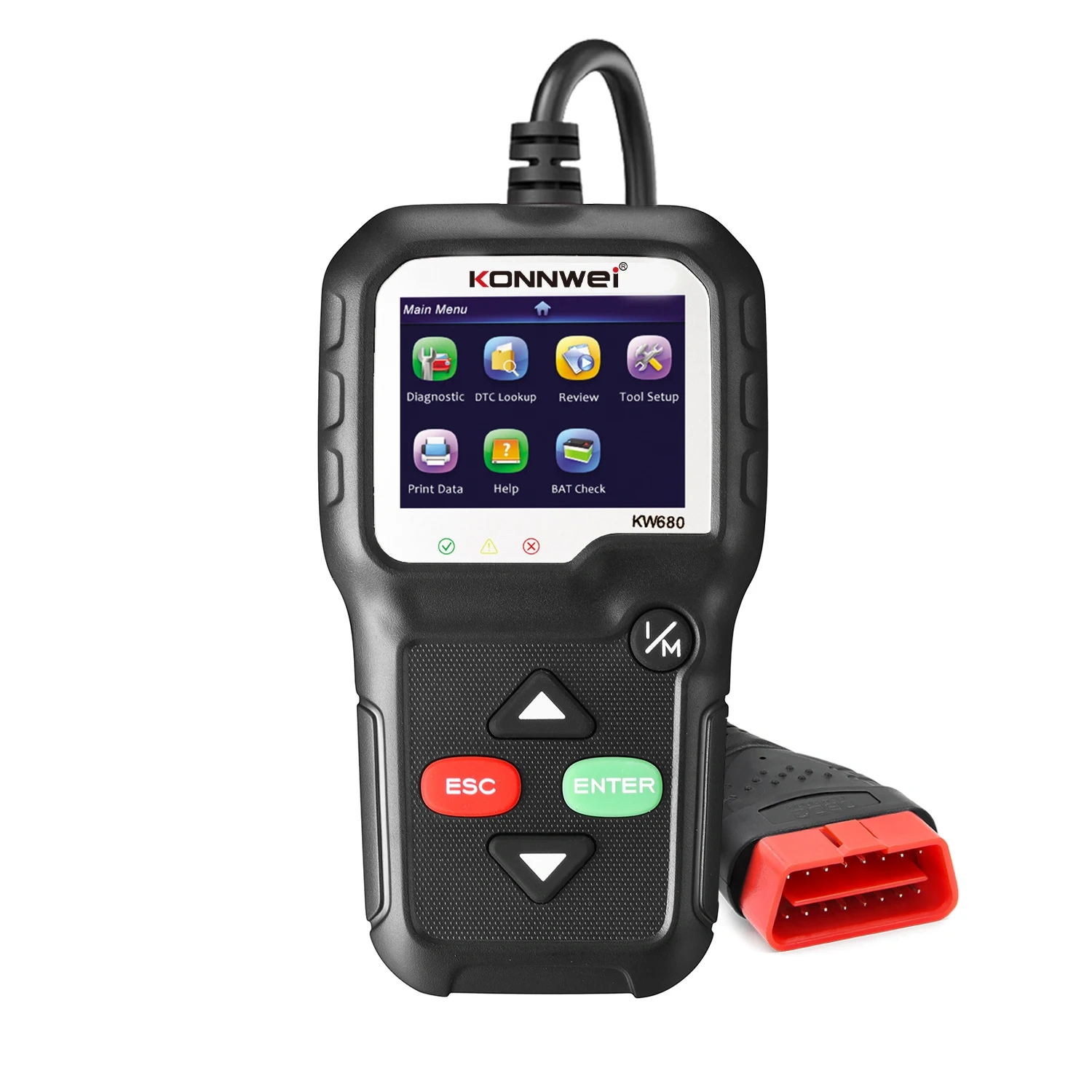 KONNWEI KW680 Scanner OBD 2 Car Diagnostic Auto Diagnostic Tool Automotive OBDII Scan 8 Languages Code Reader Free Update