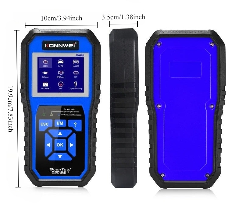 2025 KONNWEI KW450 Professional OBD2 Diagnostic scanner for VW for AUDI for SEAT for SKODA,with 9 Special Function