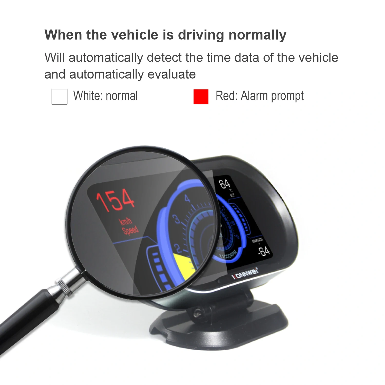 KONNWEI KW206 Car OBD2 Scanner HUD Head Up Display Car On-Board Computer Auto Digital Fuel Consumption Water Temperature Gauge