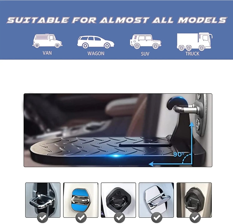 Universal Fit Car Door Step Foldable Roof Rack Latch Hook Foot Pedal Multifunction Aluminum Alloy Auto Safety Hammer