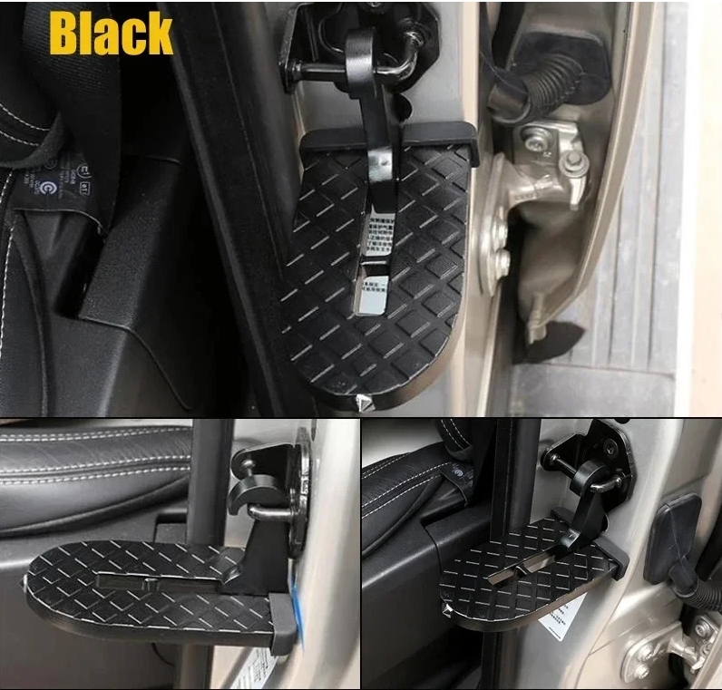 Universal Fit Car Door Step Foldable Roof Rack Latch Hook Foot Pedal Multifunction Aluminum Alloy Auto Safety Hammer