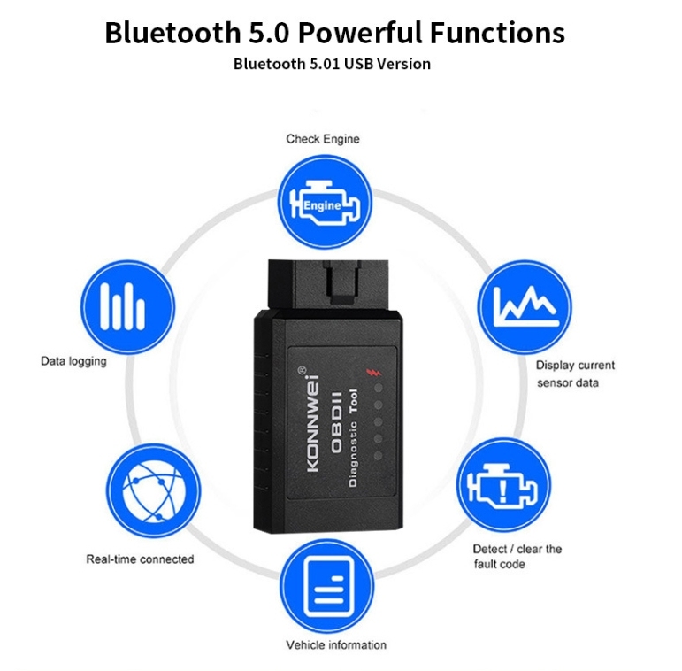 2025 Auto Diagnostic Tool For KONNWE ELM327 BT Wireless Bluetooth KW910 OBD2 V1.5 Android Car Scanner Automotive OBDII Scaner ELM 327