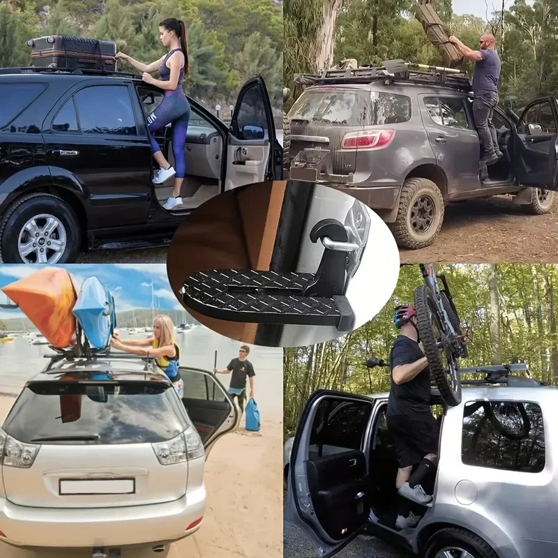 Foldable Car Roof Rack Step Car Door Step Multifunction Universal Latch Hook Foot Pedal Safety Car Ac