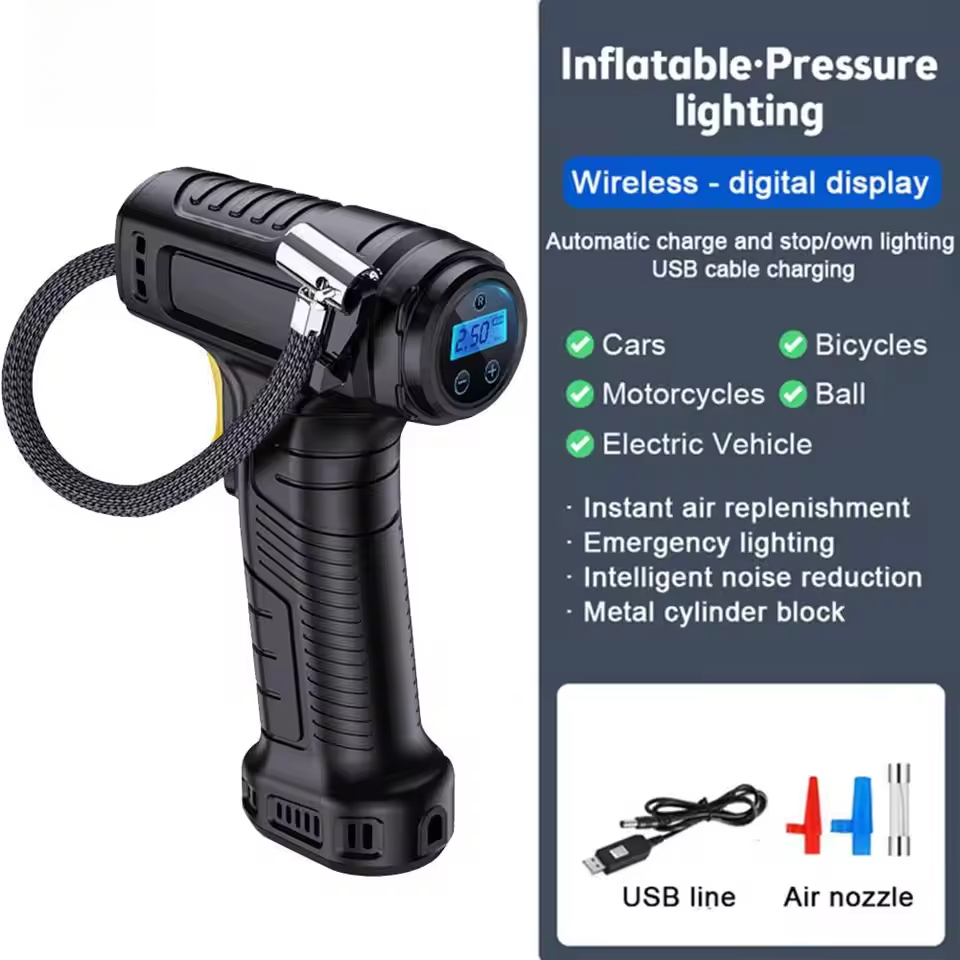 120W Handheld Air Compressor Wireless Without any battery Inflatable Pump Portable Air Pump Tire Inflator Digital for Car