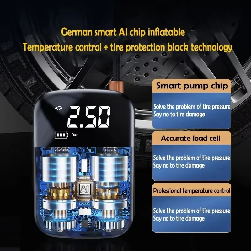 Wireless/wired Car Air Compressor Air Pump Electric Tire Inflator Pump for Motorcycle Bicycle Boat AUTO Tyre Balls Inflatable