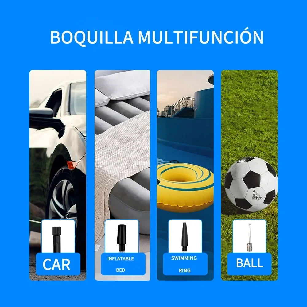1 Set Air Pump Portable New Mini Self Propelled Electric Tire Pump Handheld Dual Purpose Car Air Pump Large Capacity Bat