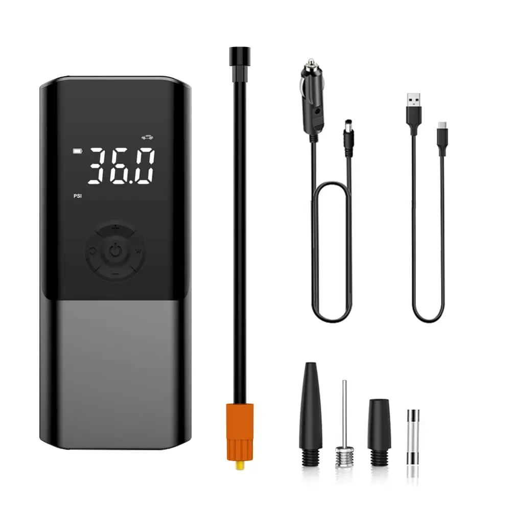 1 Set Air Pump Portable New Mini Self Propelled Electric Tire Pump Handheld Dual Purpose Car Air Pump Large Capacity Bat