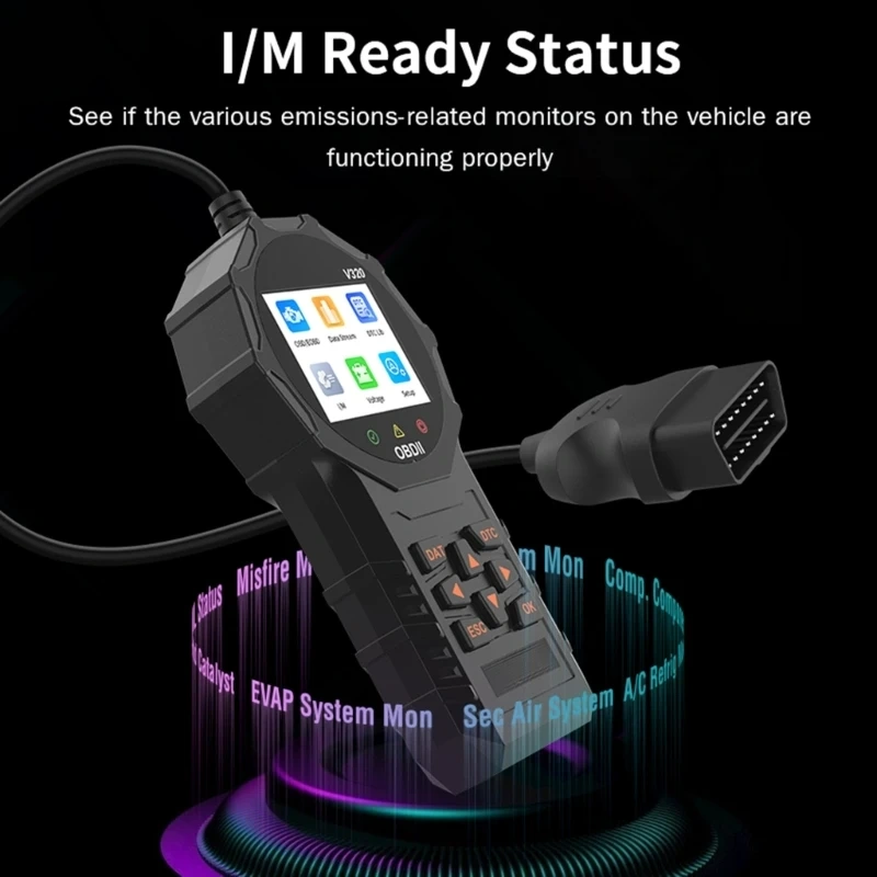 2.8'' Color Display OBDII Scanner Diagnostic Tool OBDII/EOBD Scan Tool Freeze Frame Engine Fault Code Reader D7YA