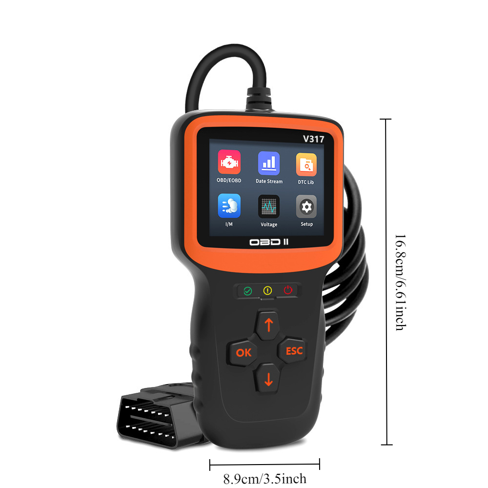 V317 OBD2 Scanner Diagnostic Tool Car Clear Fault Code Reader OBDII/EOBD Automotive Diagnostic Scan Tester Tool Kit Color Screen
