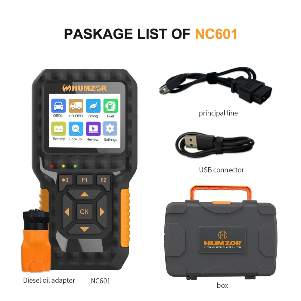HUMZOE NC601 OBD Vehicle Detector Equipment Diesel Engine Service Tool Read Data And Remove Truck Fault Decoder Diagnostics