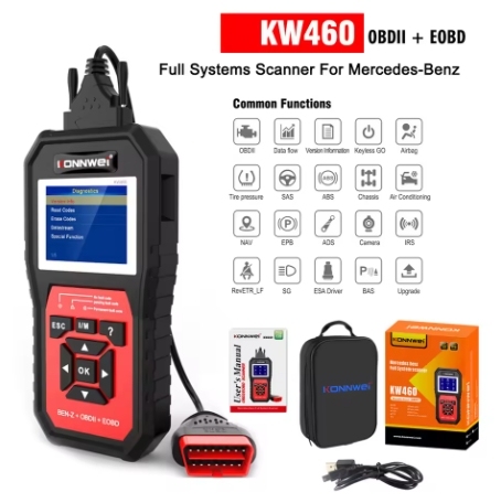 KONNWEI KW460 Obd2 Scanner for  Mercedes-Benz ABS Airbag Oil ABS EPB DPF SRS TPMS Reset Full Systems Diagnostic Tool W212 Benz