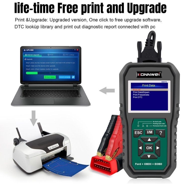 KW470 Ford - Specific ABS & Airbag Diagnostic Scanner - Special Function Vehicle Fault Tester