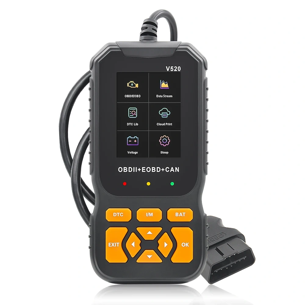 Universal V520 OBD2 Scanner Diagnostic Auto Check Engine Fault Error Code Reader Data Stream OBD 2 Battery Tester For Read Car